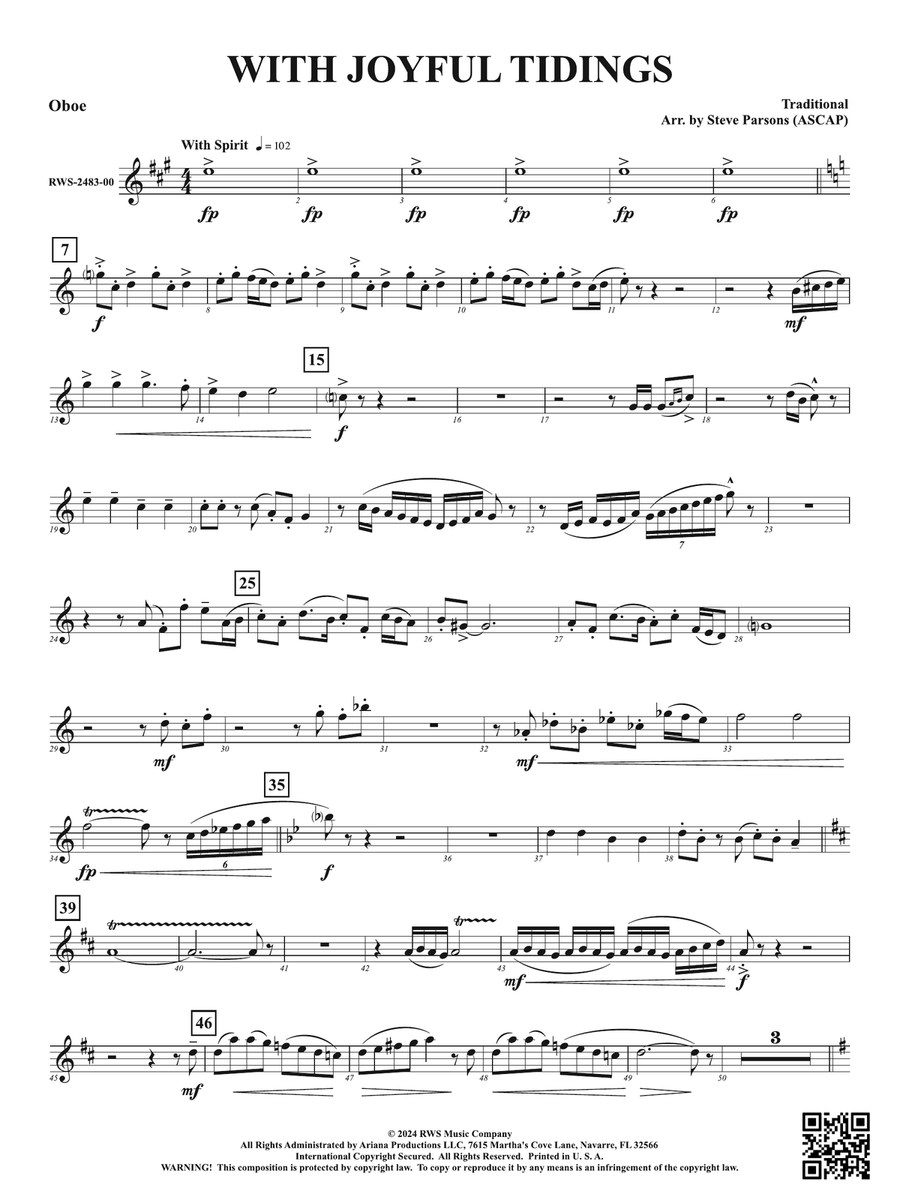 With Joyful Tidings: Oboe Oboe scores gallery preview page 1