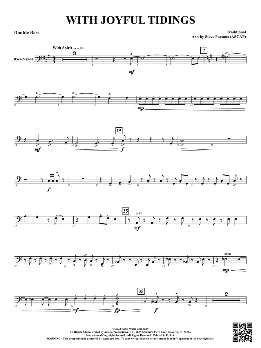 With Joyful Tidings: String Bass Double Bass scores gallery preview page 1