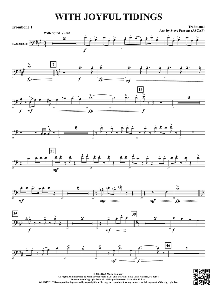With Joyful Tidings: 1st Trombone Trombone scores gallery preview page 1