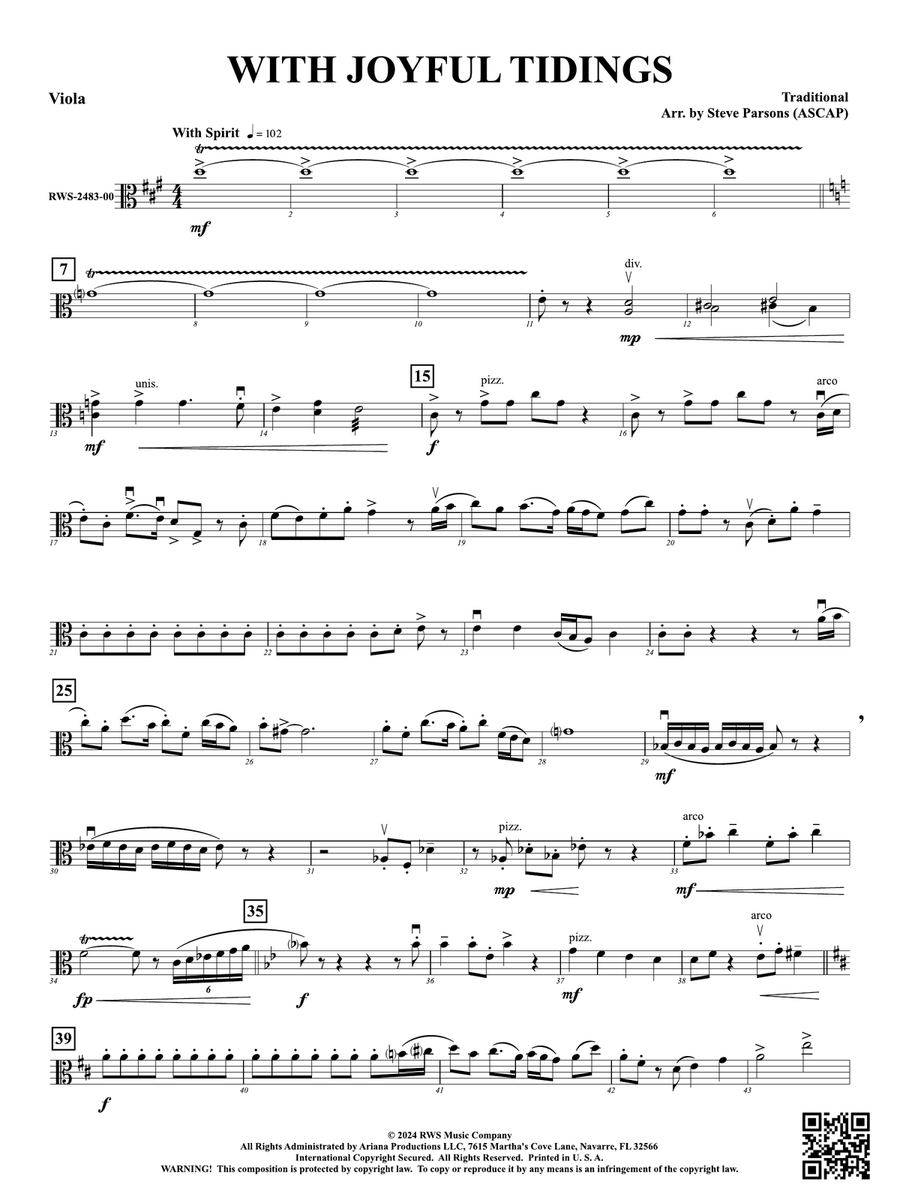 With Joyful Tidings: Viola Viola scores gallery preview page 1
