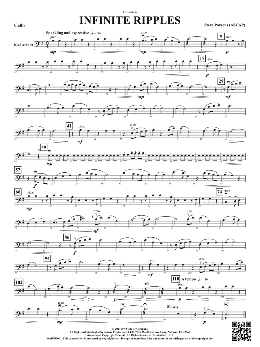 Infinite Ripples: Cello Infinite Ripples: Cello Part scores gallery preview page 1