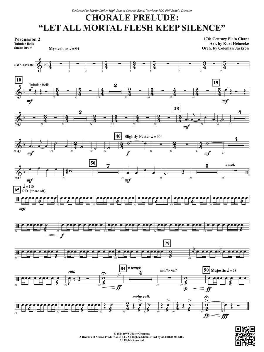 Chorale Prelude: Let All Mortal Flesh Keep Silence: 2nd Percussion Part scores gallery preview page 1