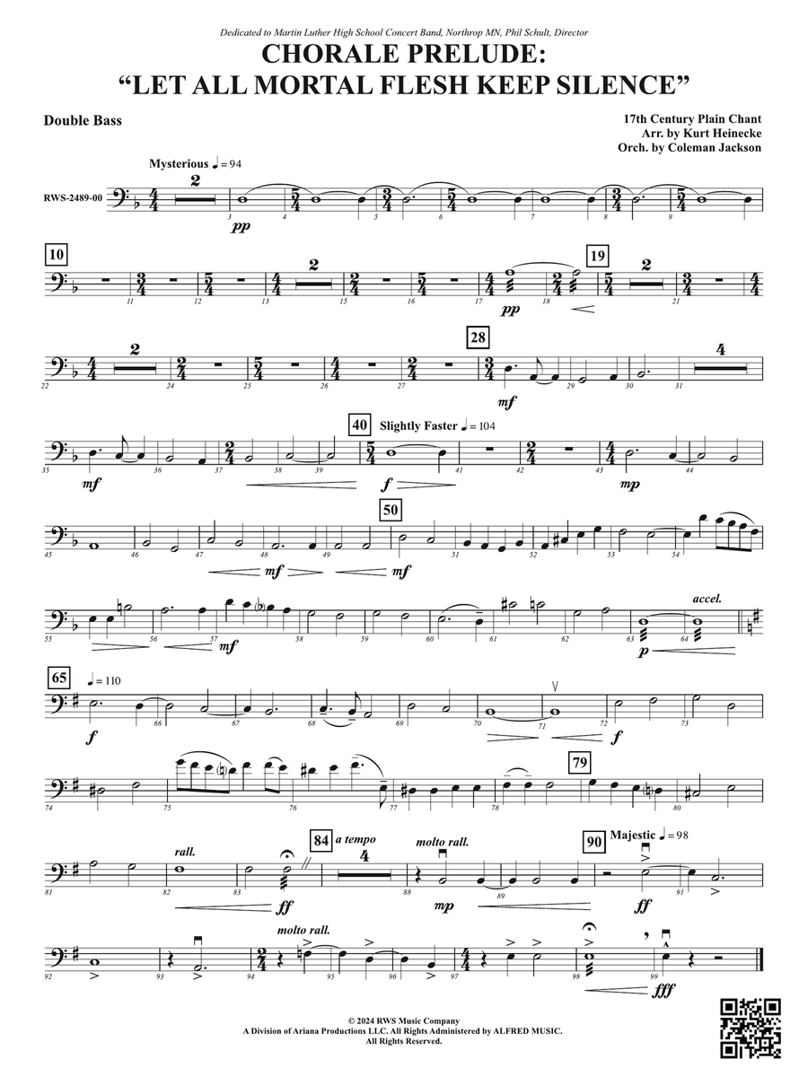Chorale Prelude: Let All Mortal Flesh Keep Silence: String Bass Double Bass scores gallery preview page 1