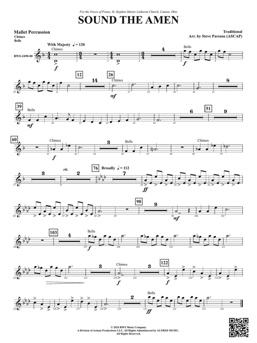 Sound the Amen: 1st Mallet Percussion Percussion scores gallery preview page 1