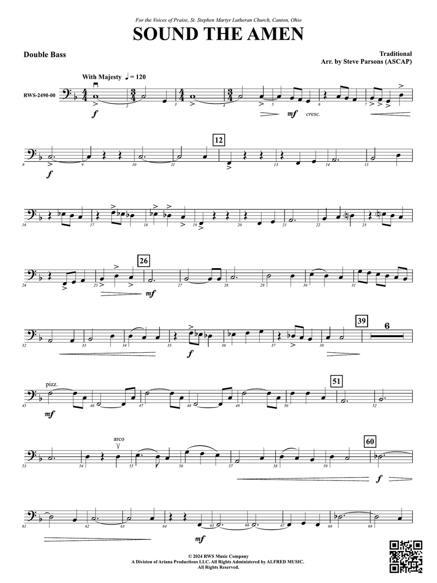 Sound the Amen: String Bass Double Bass scores gallery preview page 1