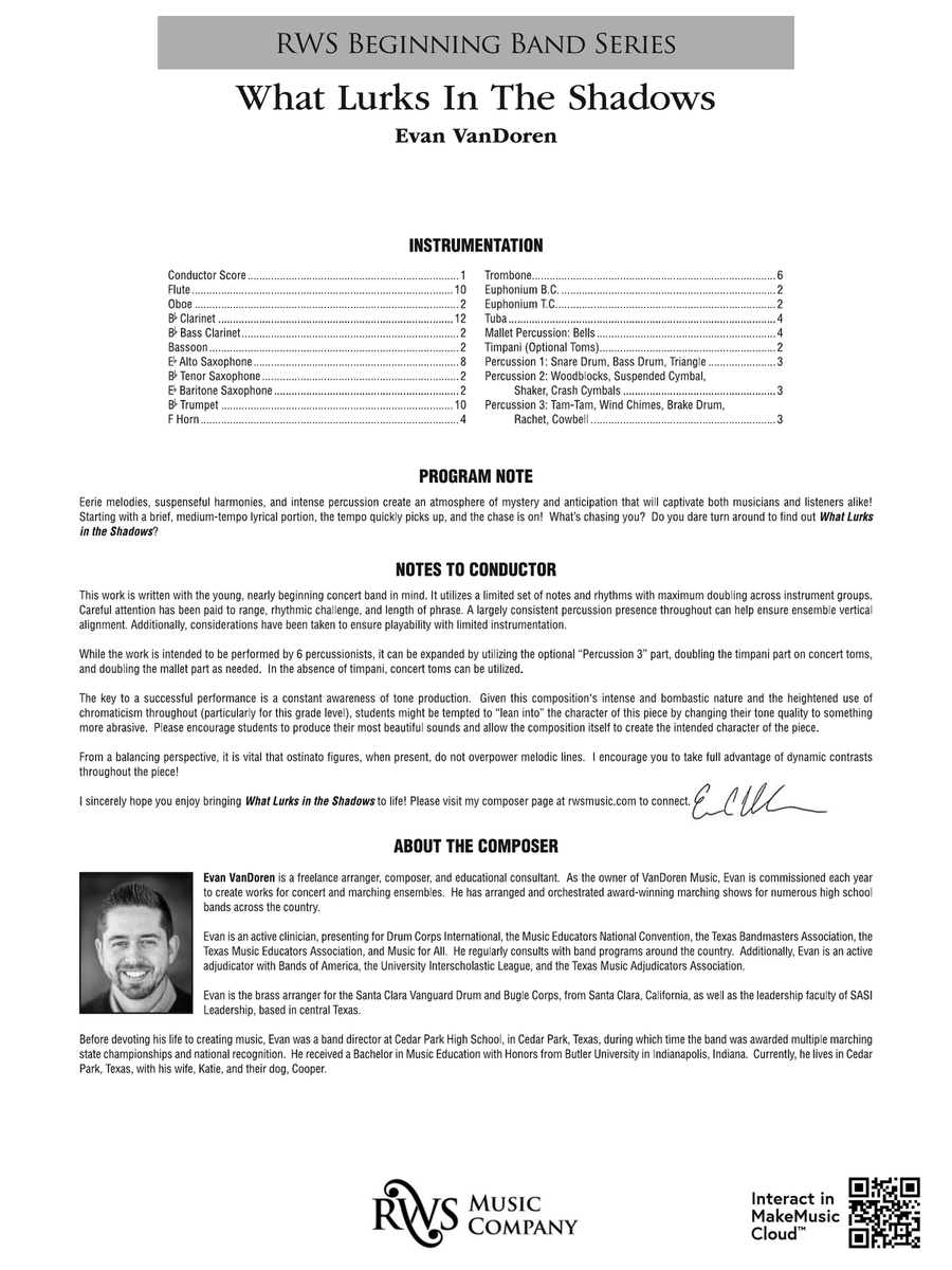 What Lurks in the Shadows: Score Concert Band scores gallery preview page 2