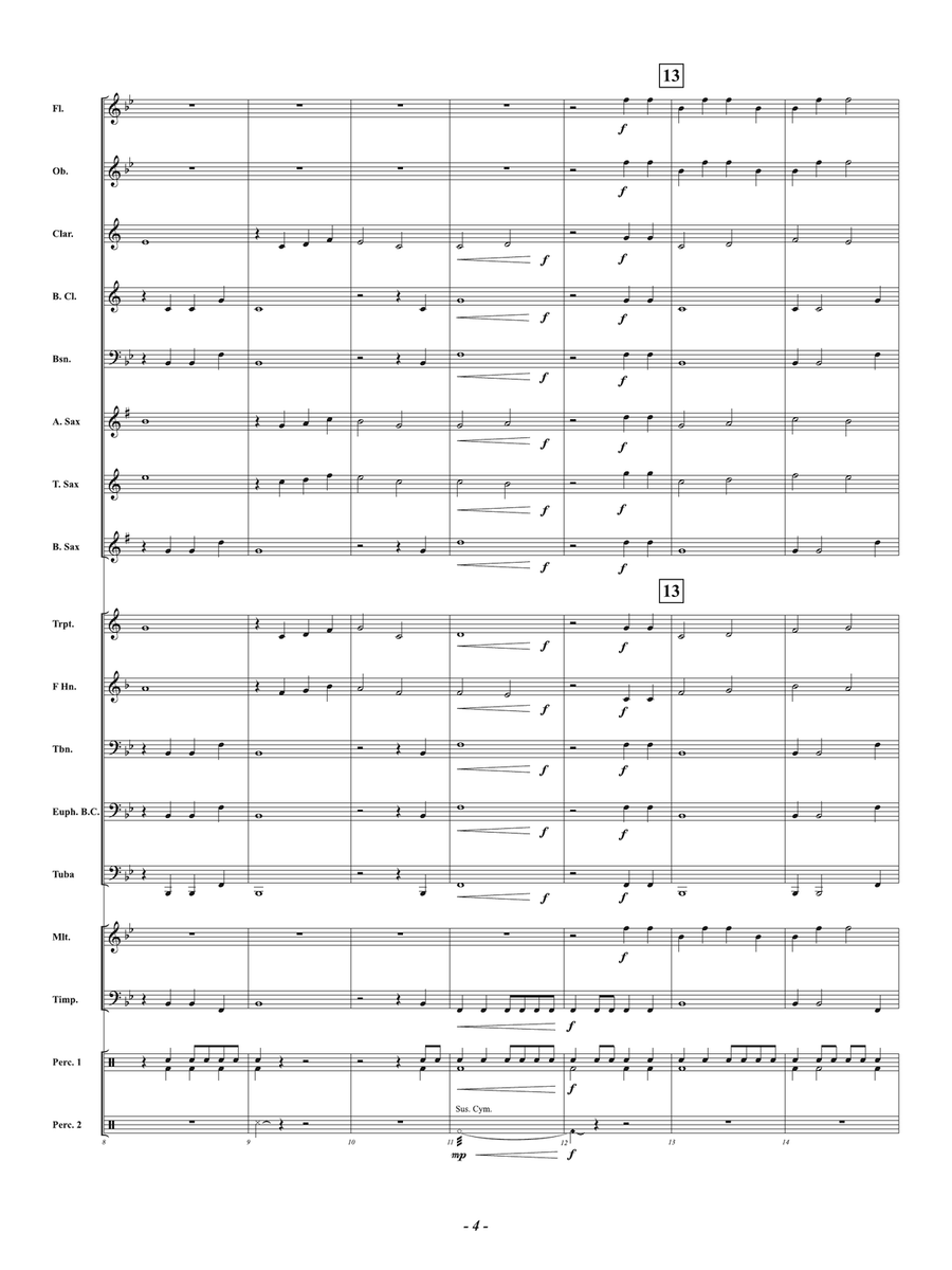First Fanfare: Score First Fanfare: Score Concert Band scores gallery preview page 4