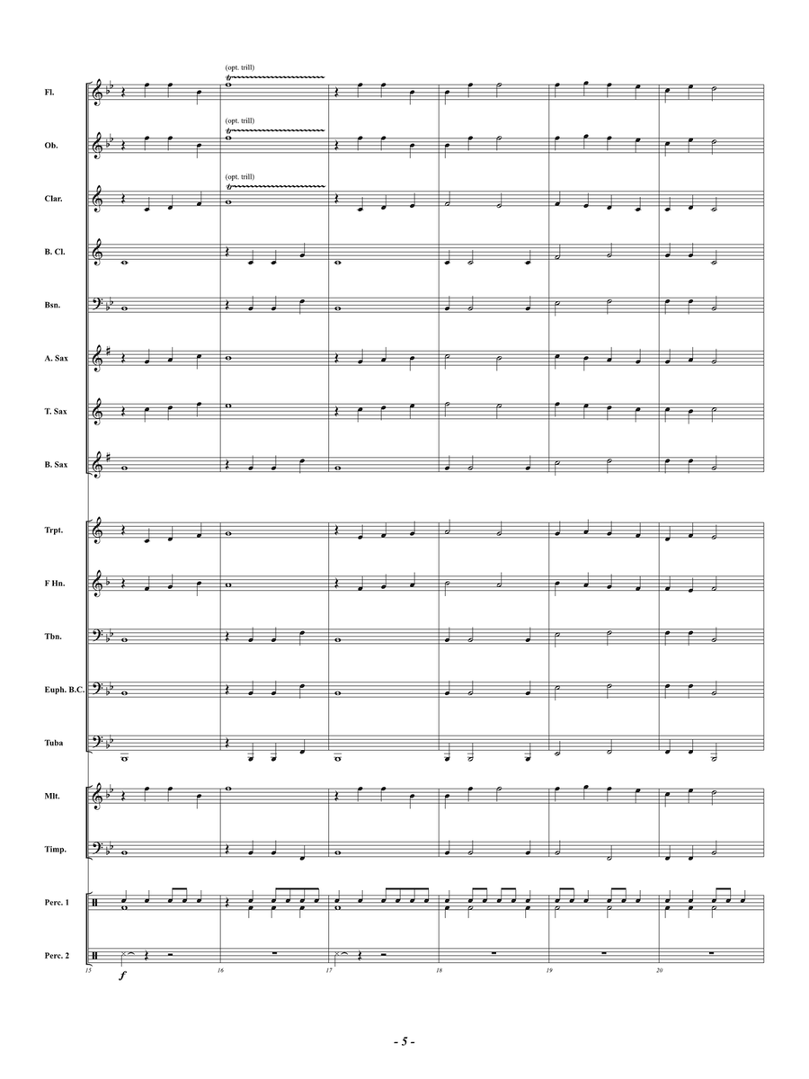 First Fanfare: Score First Fanfare: Score Concert Band scores gallery preview page 5