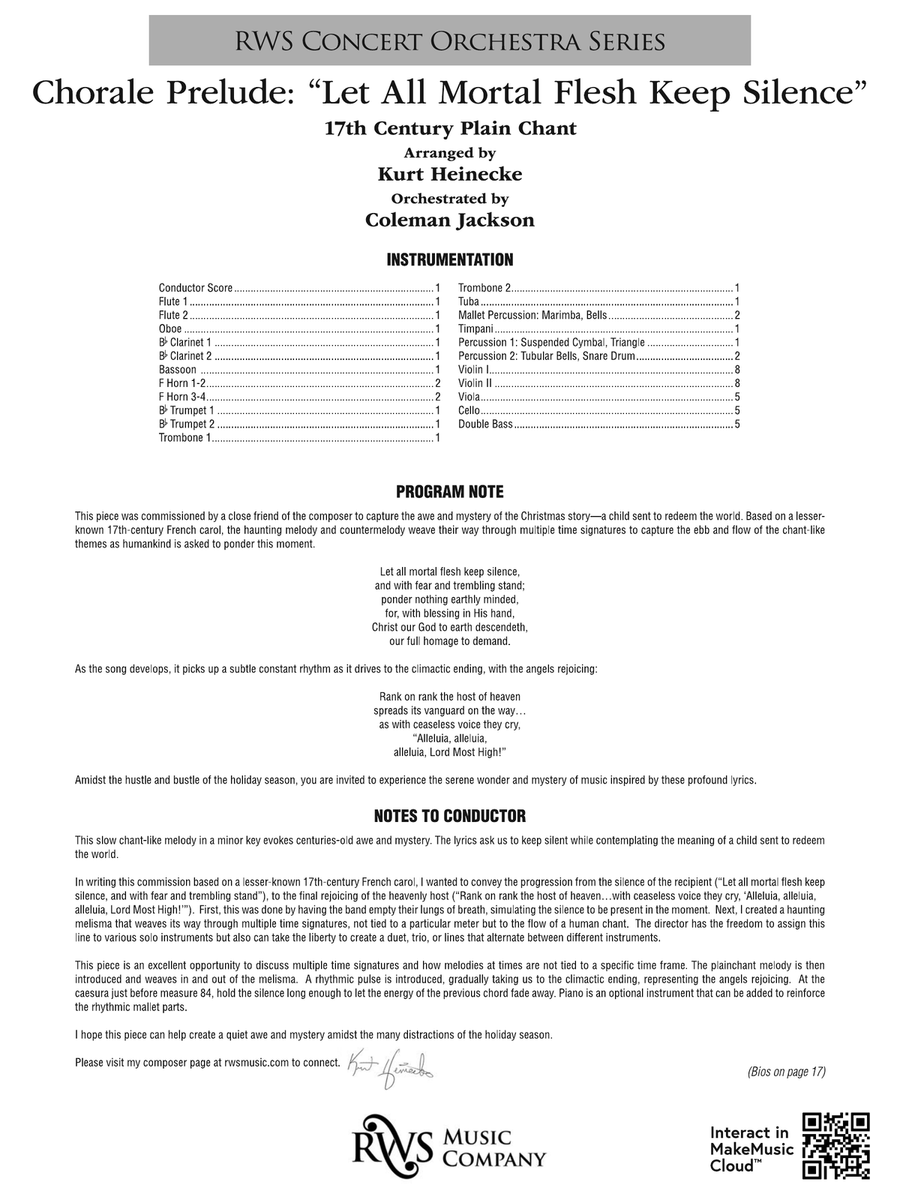 Chorale Prelude: Let All Mortal Flesh Keep Silence: Score Full Orchestra scores gallery preview page 2