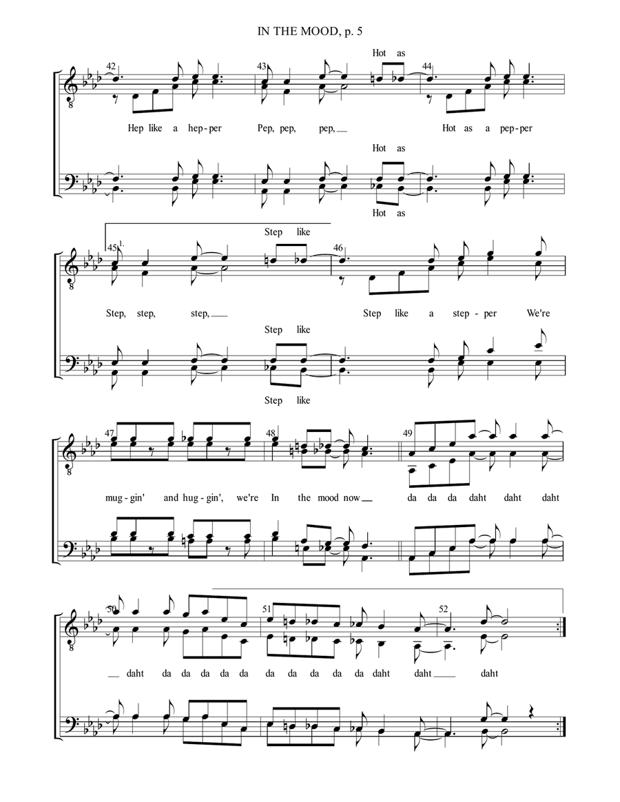 In The Mood TTBB scores gallery preview page 6