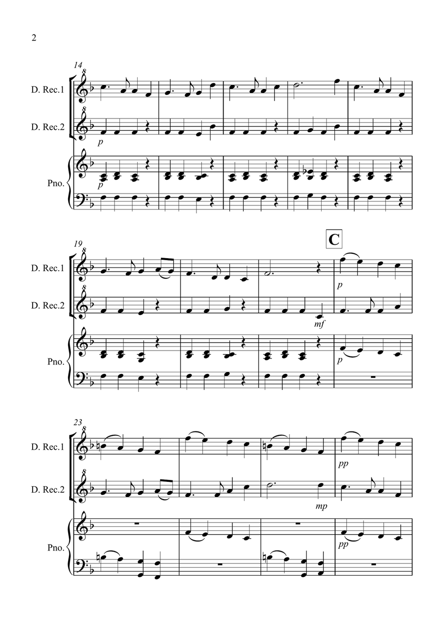 Auld Lang Syne for Descant Recorder Duet Woodwind Duet scores gallery preview page 2