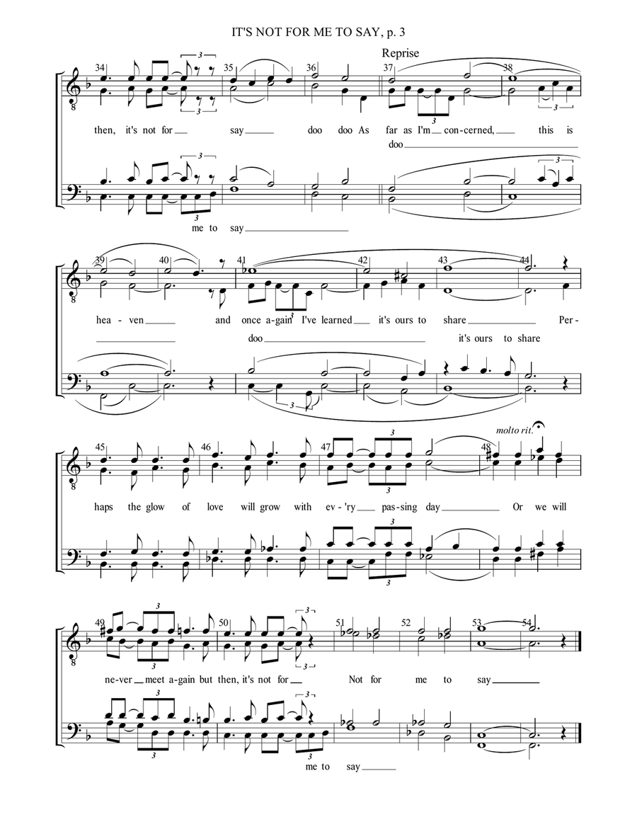 It's Not For Me To Say It's Not For Me To Say TTBB scores gallery preview page 4