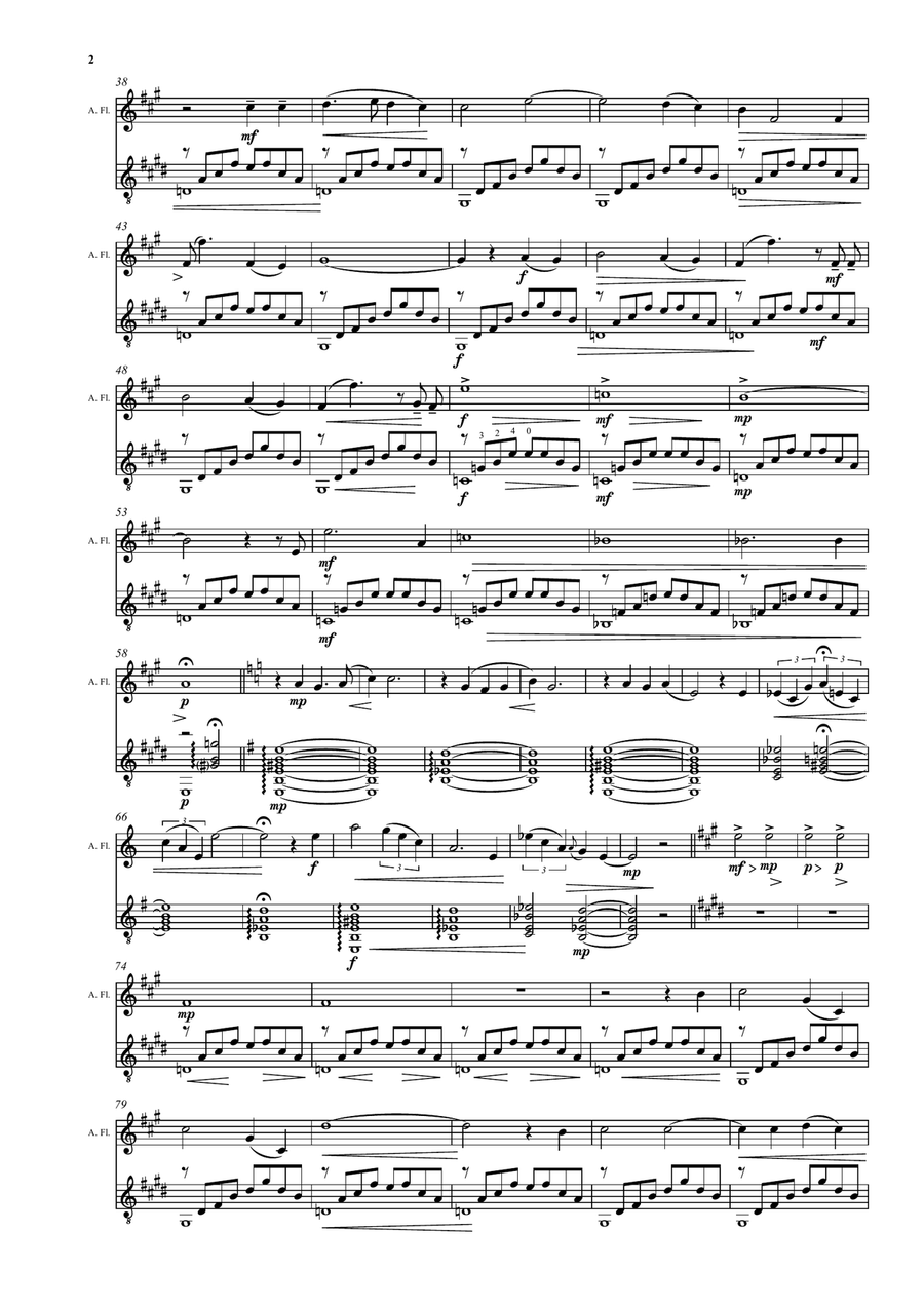 The finding of Saint Anthony for alto flute and guitar Flute scores gallery preview page 2