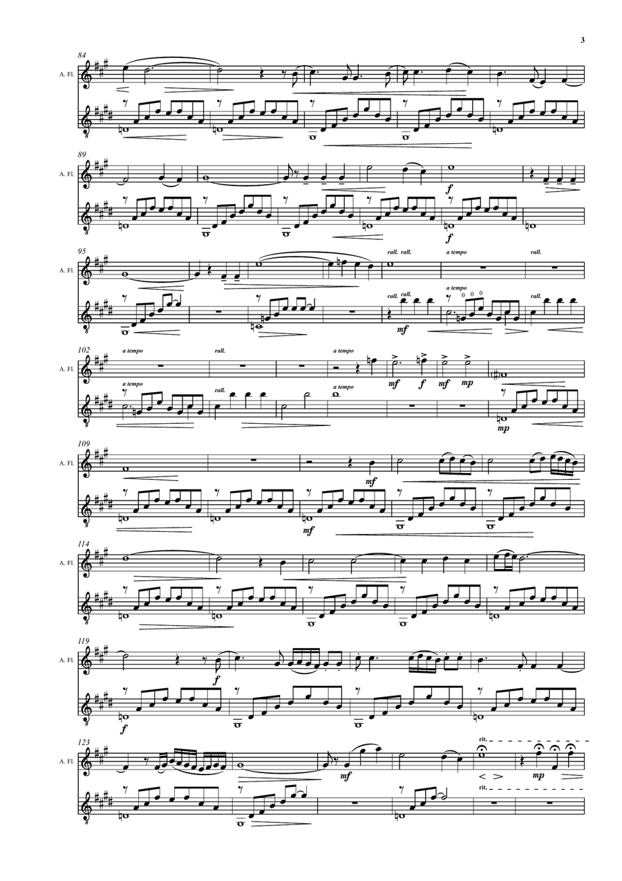 The finding of Saint Anthony for alto flute and guitar Flute scores gallery preview page 3