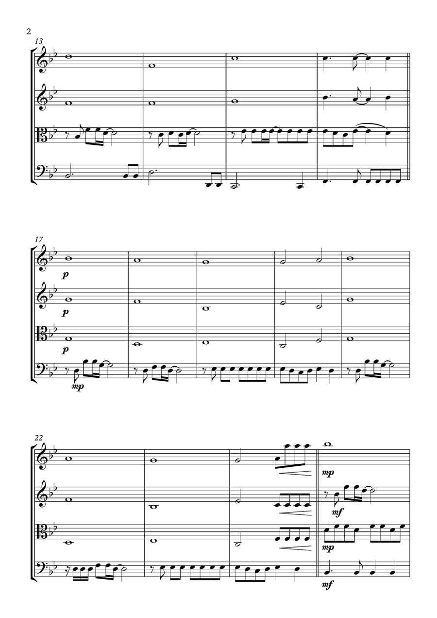 Somewhere Only We Know String Quartet scores gallery preview page 2
