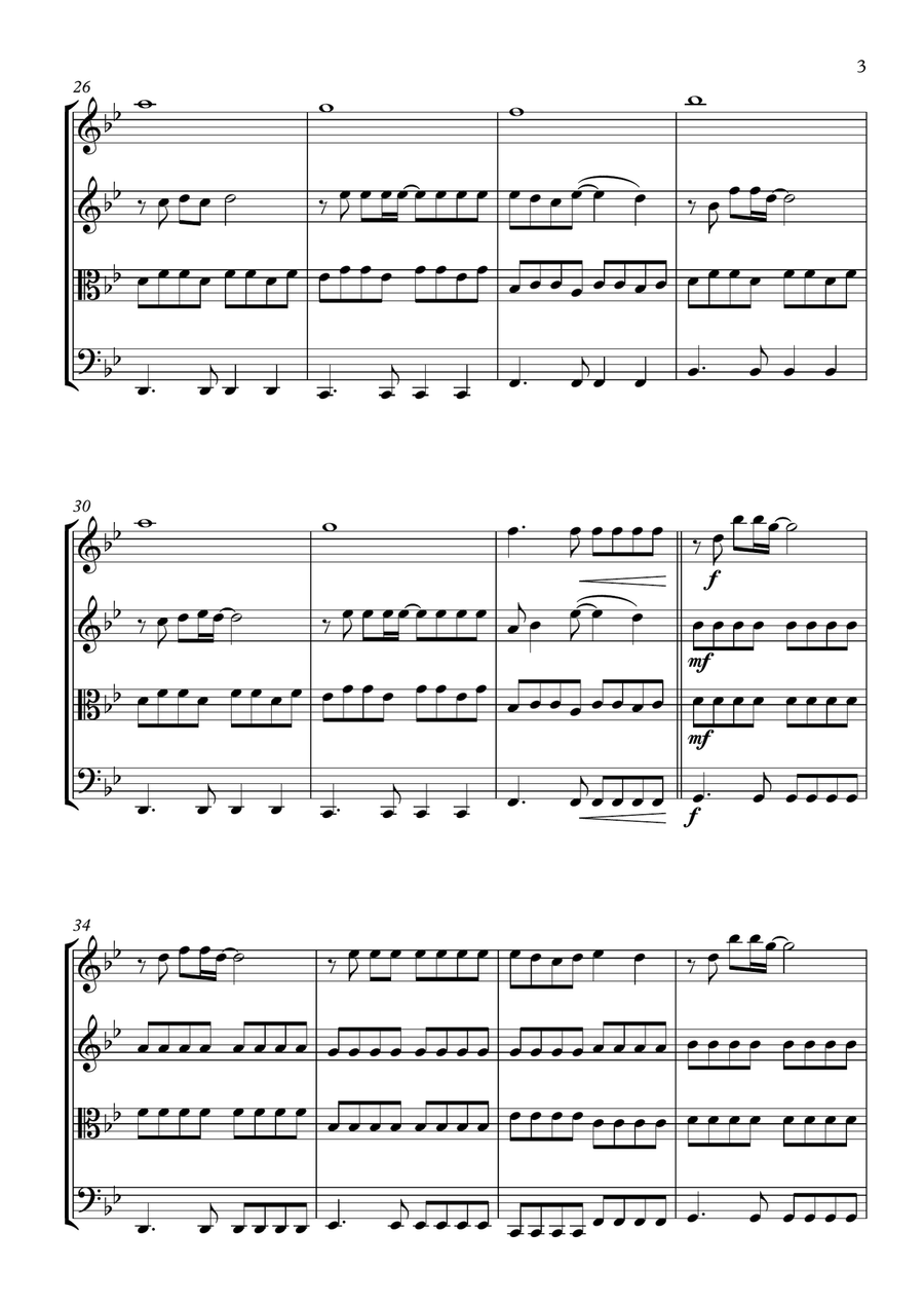 Somewhere Only We Know String Quartet scores gallery preview page 3