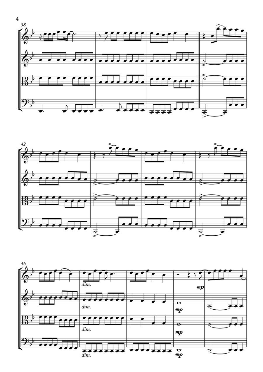 Somewhere Only We Know String Quartet scores gallery preview page 4