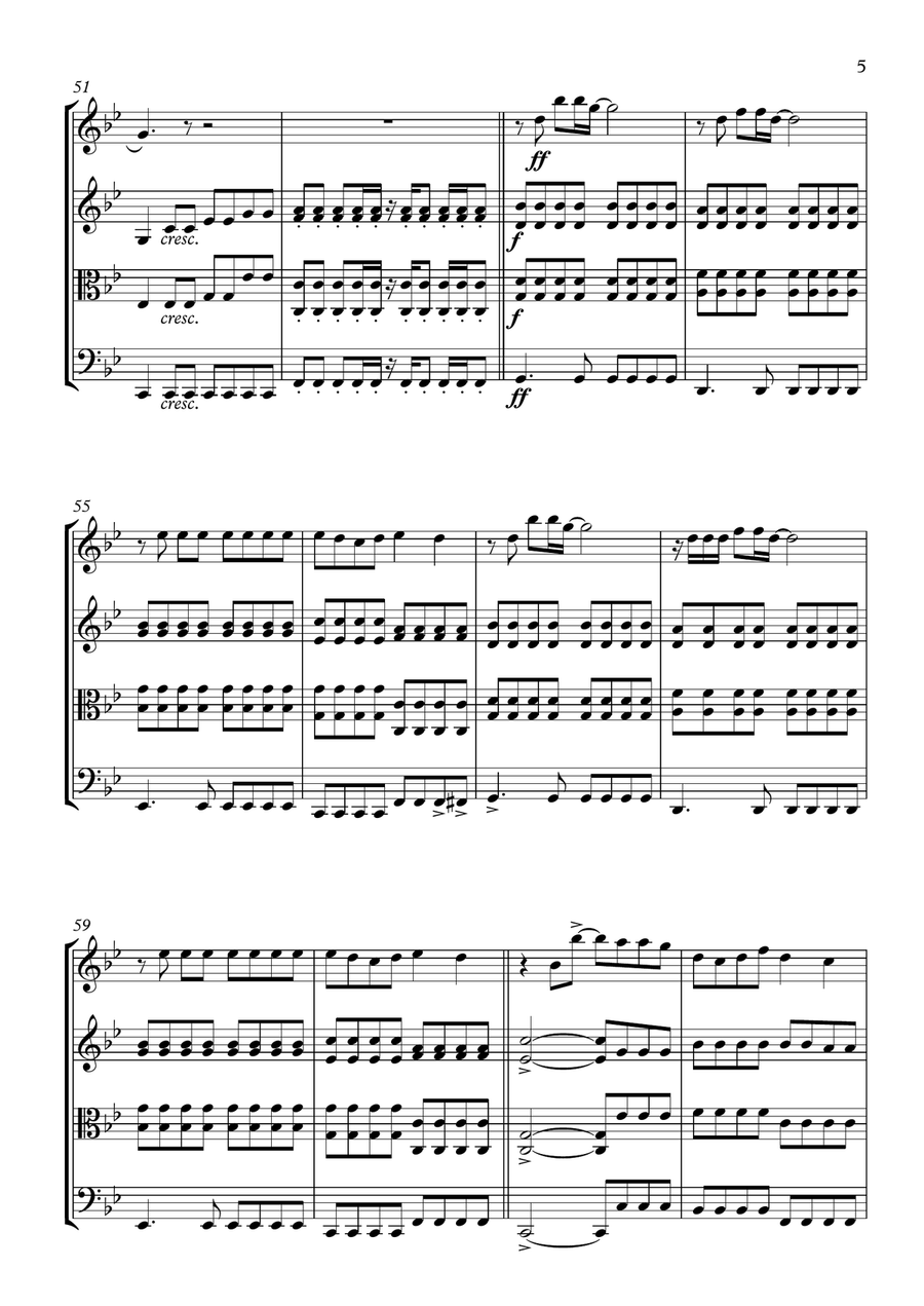 Somewhere Only We Know String Quartet scores gallery preview page 5