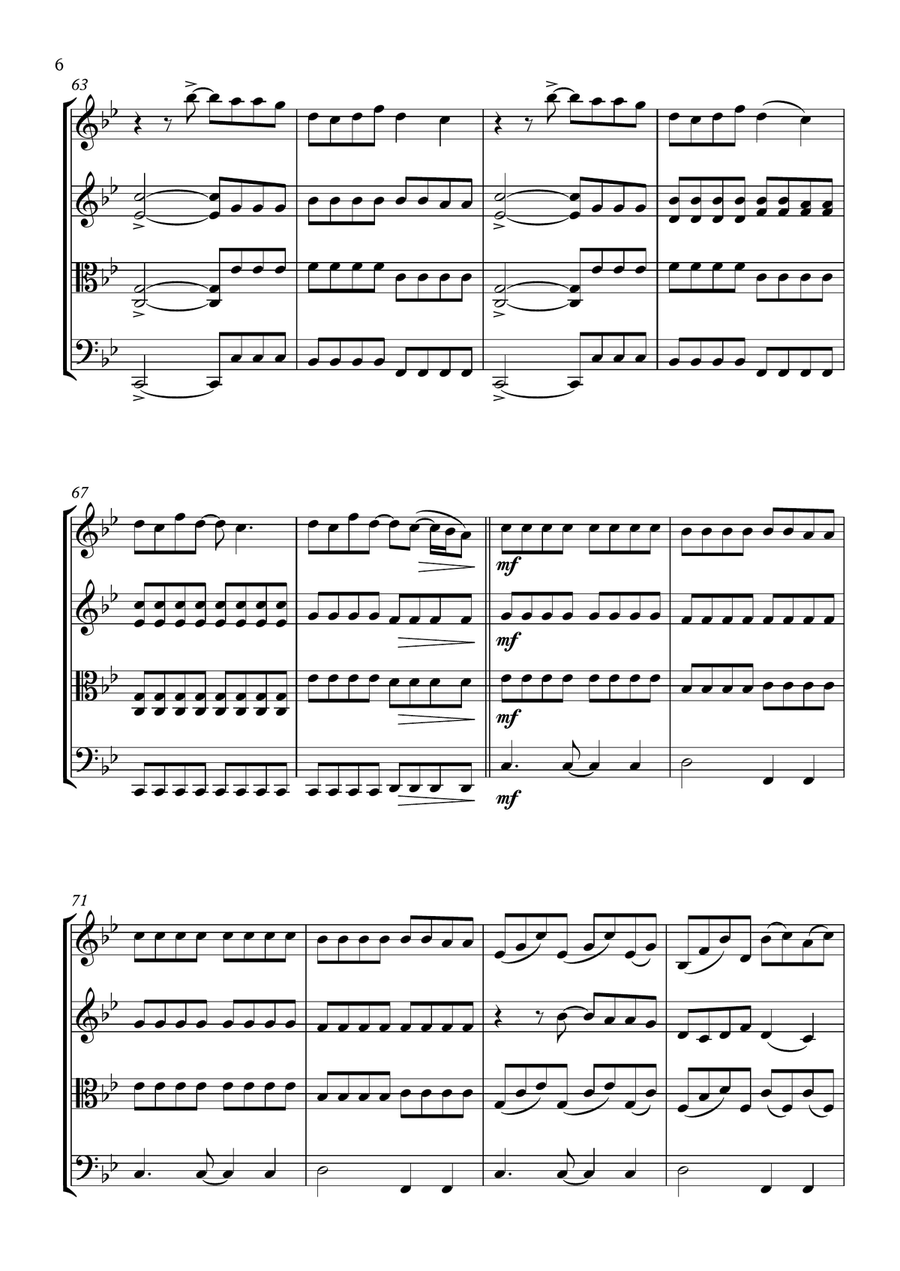 Somewhere Only We Know String Quartet scores gallery preview page 6