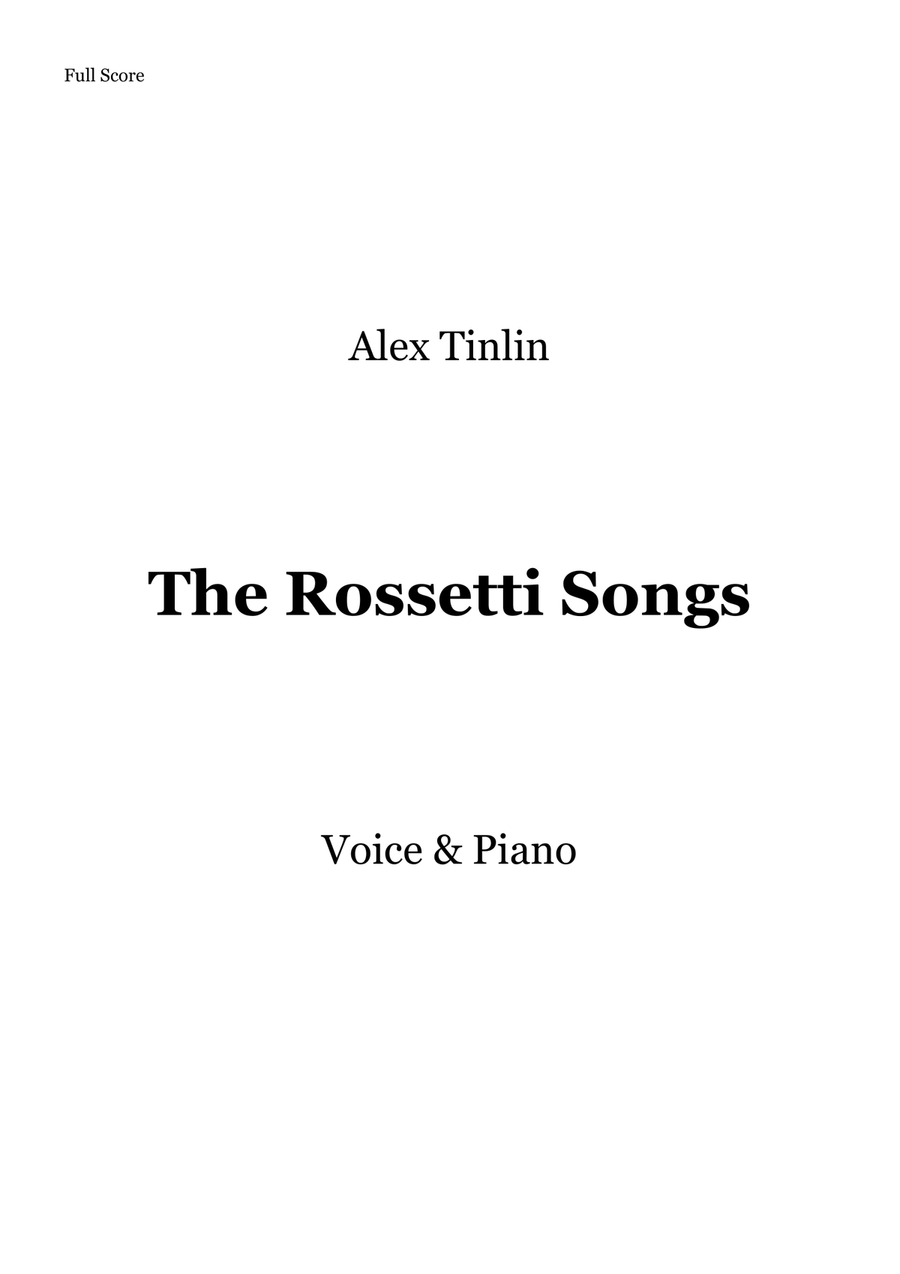 The Rossetti Songs The Rossetti Songs Chamber Music scores gallery preview page 1