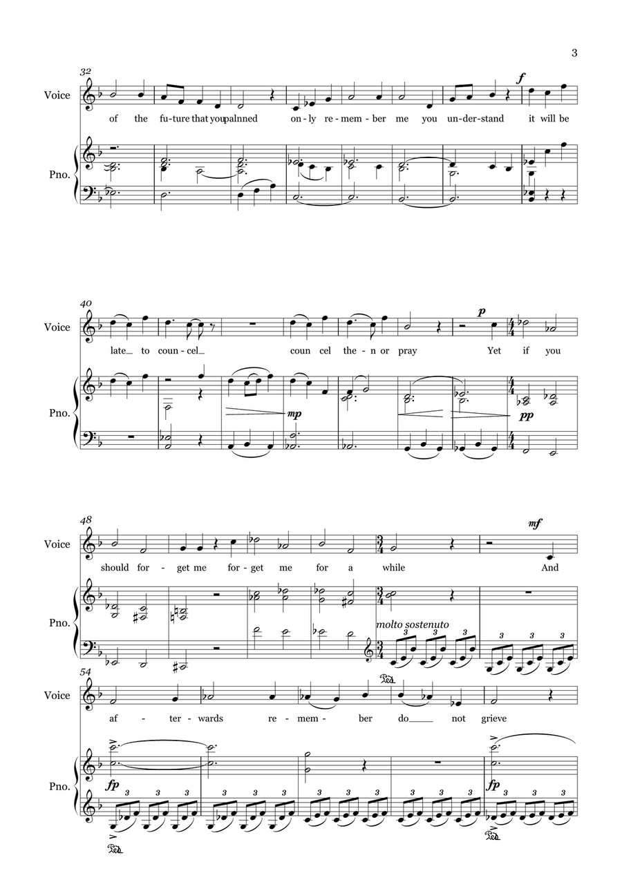 The Rossetti Songs The Rossetti Songs Chamber Music scores gallery preview page 3