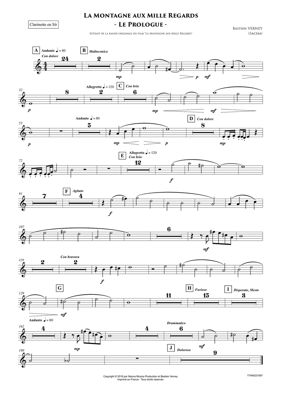La Montagne aux Mille regards - Le Prologue - Toutes les Parties Séparées Full Orchestra scores gallery preview page 3