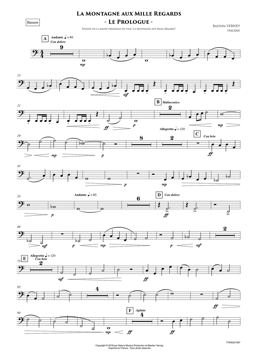 La Montagne aux Mille regards - Le Prologue - Toutes les Parties Séparées Full Orchestra scores gallery preview page 6