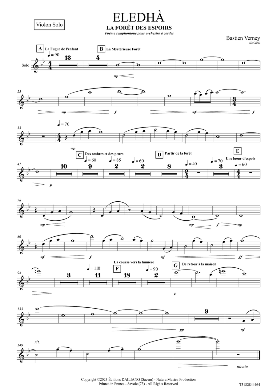 Eledhà - La Forêt des espoirs - Toutes les Parties Séparées Chamber Music scores gallery preview page 1