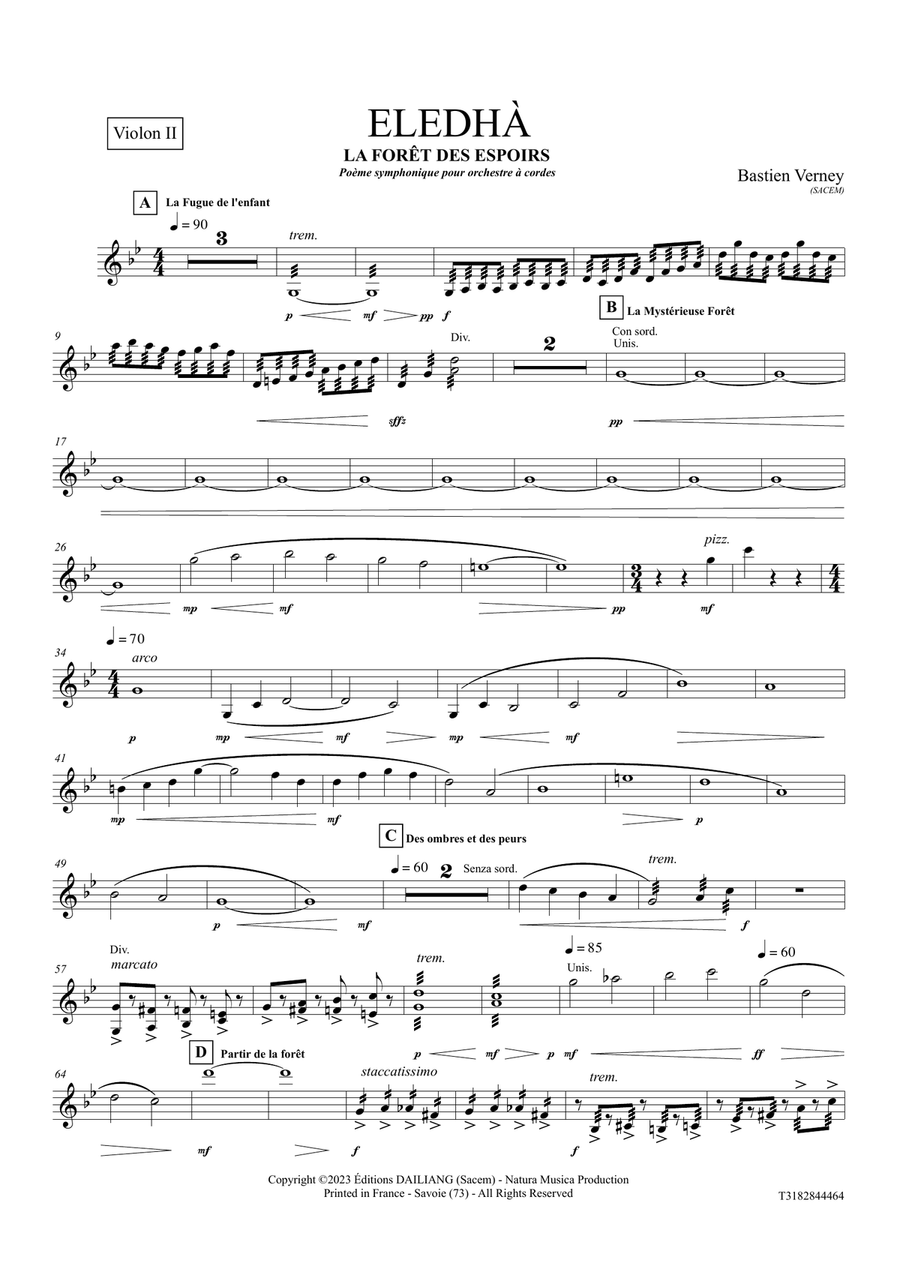 Eledhà - La Forêt des espoirs - Toutes les Parties Séparées Chamber Music scores gallery preview page 4