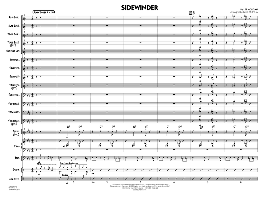 Sidewinder (arr. Paul Murtha) - Full Score Jazz Ensemble scores gallery preview page 1