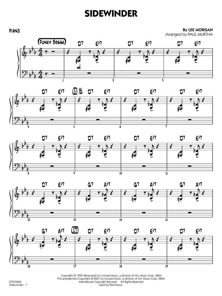 Sidewinder (arr. Paul Murtha) - Piano Jazz Ensemble scores gallery preview page 1