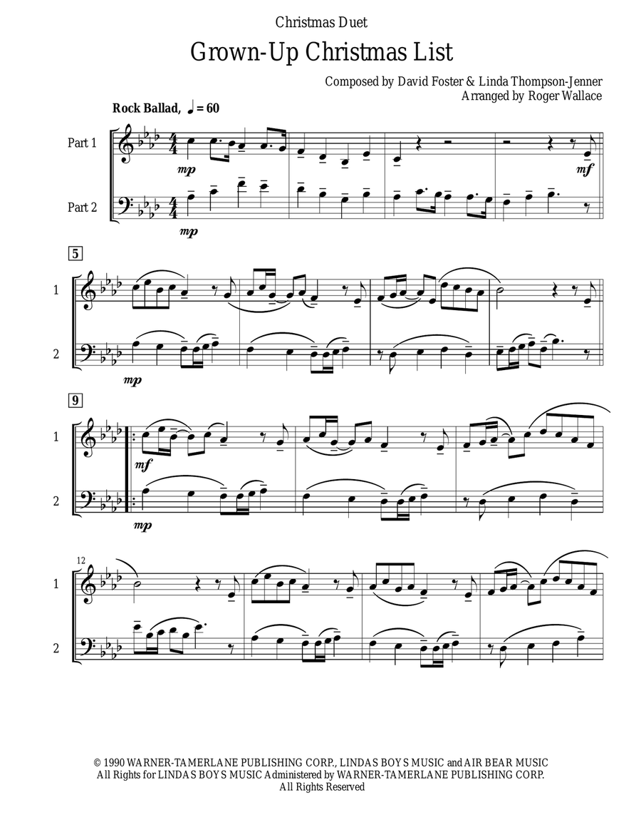 Grown-Up Christmas List Grown-Up Christmas List Brass Duet scores gallery preview page 2