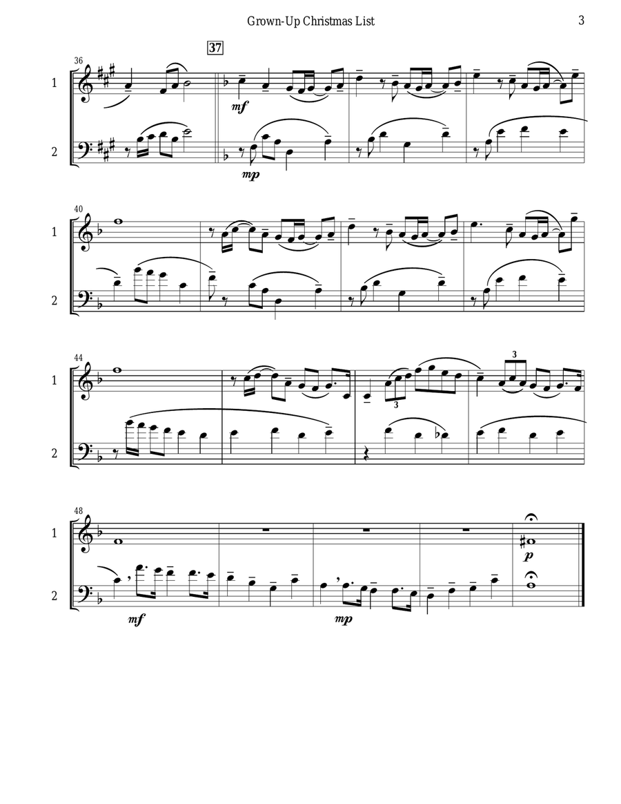 Grown-Up Christmas List Grown-Up Christmas List Brass Duet scores gallery preview page 4