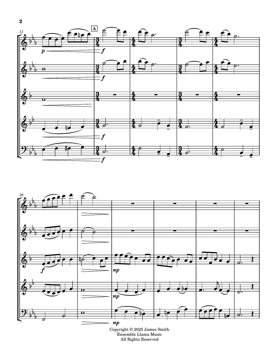 Satisfied With Jesus (Hymn) for Wind Quintet Woodwind Quintet scores gallery preview page 2