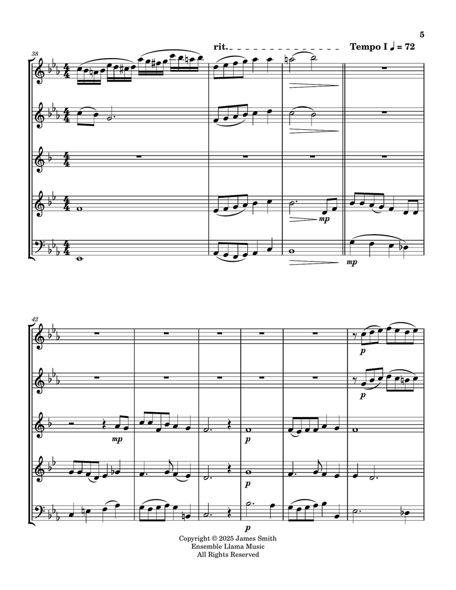 Satisfied With Jesus (Hymn) for Wind Quintet Woodwind Quintet scores gallery preview page 5
