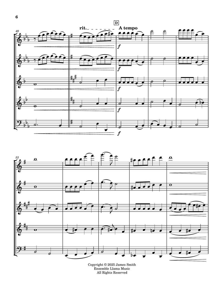 Satisfied With Jesus (Hymn) for Wind Quintet Woodwind Quintet scores gallery preview page 6