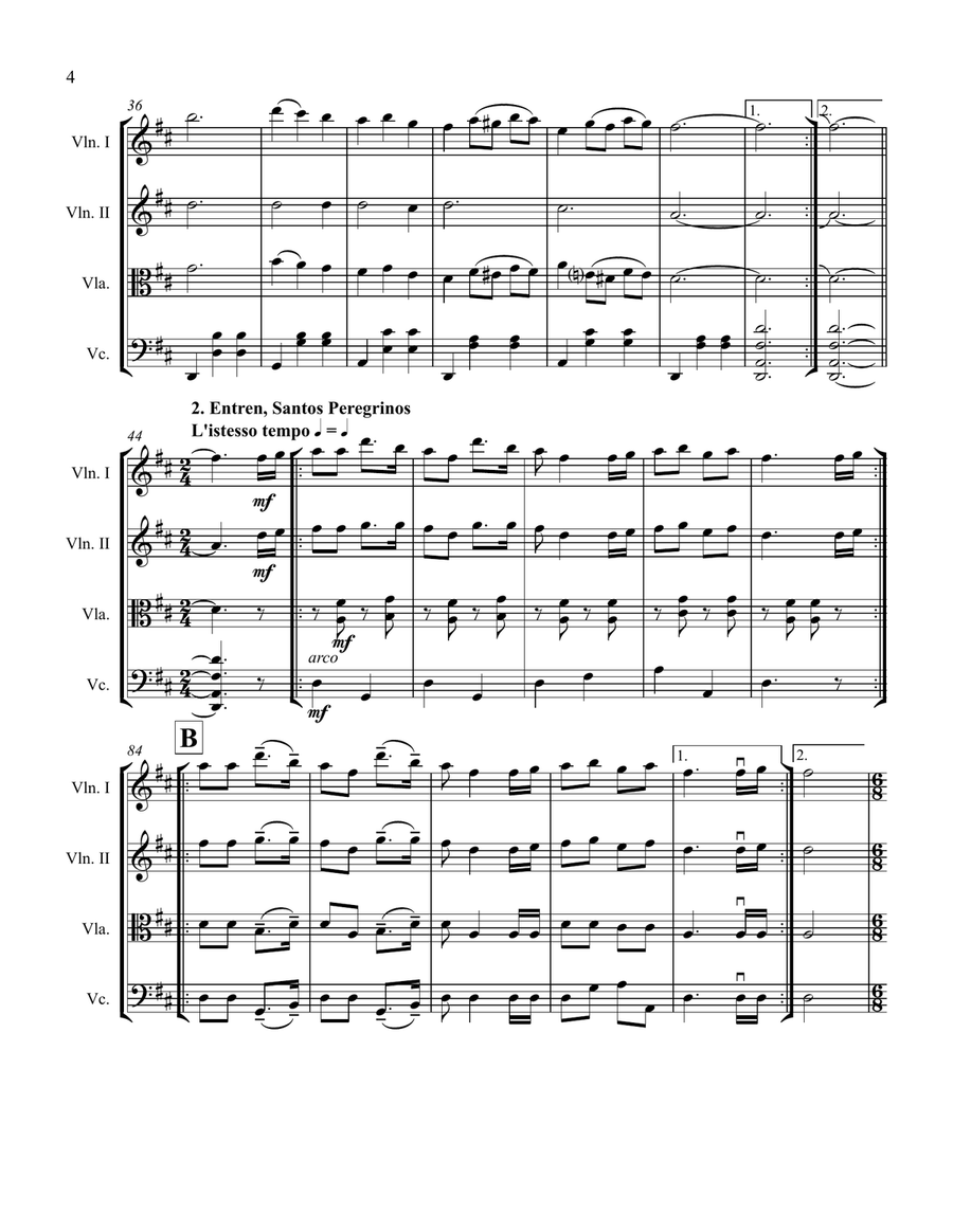 Suite of Spanish Carols for String Quartet String Quartet scores gallery preview page 4