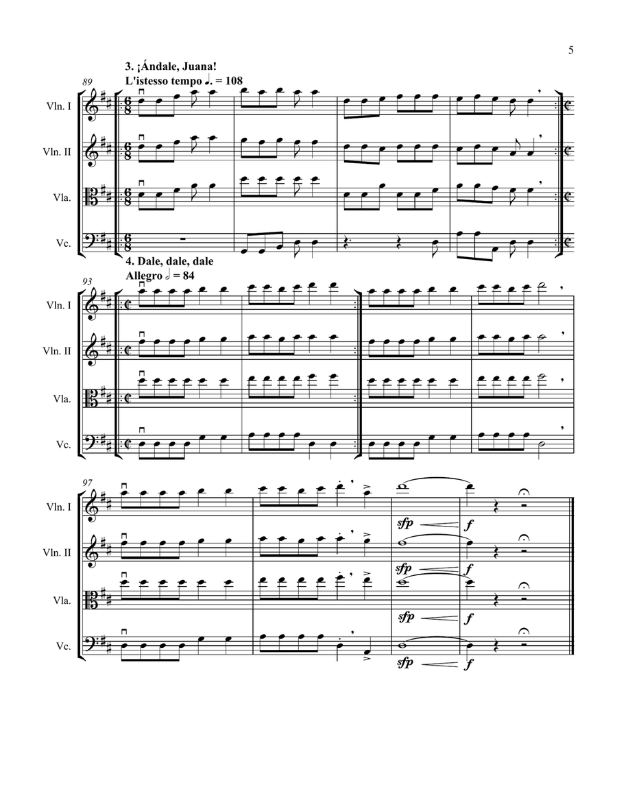 Suite of Spanish Carols for String Quartet String Quartet scores gallery preview page 5