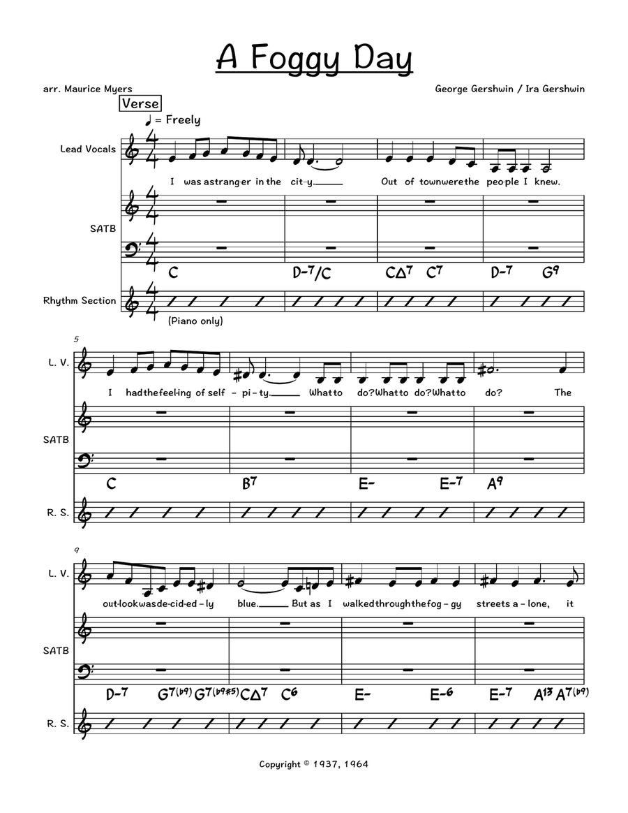 A Foggy Day (In London Town) 4-Part scores gallery preview page 1