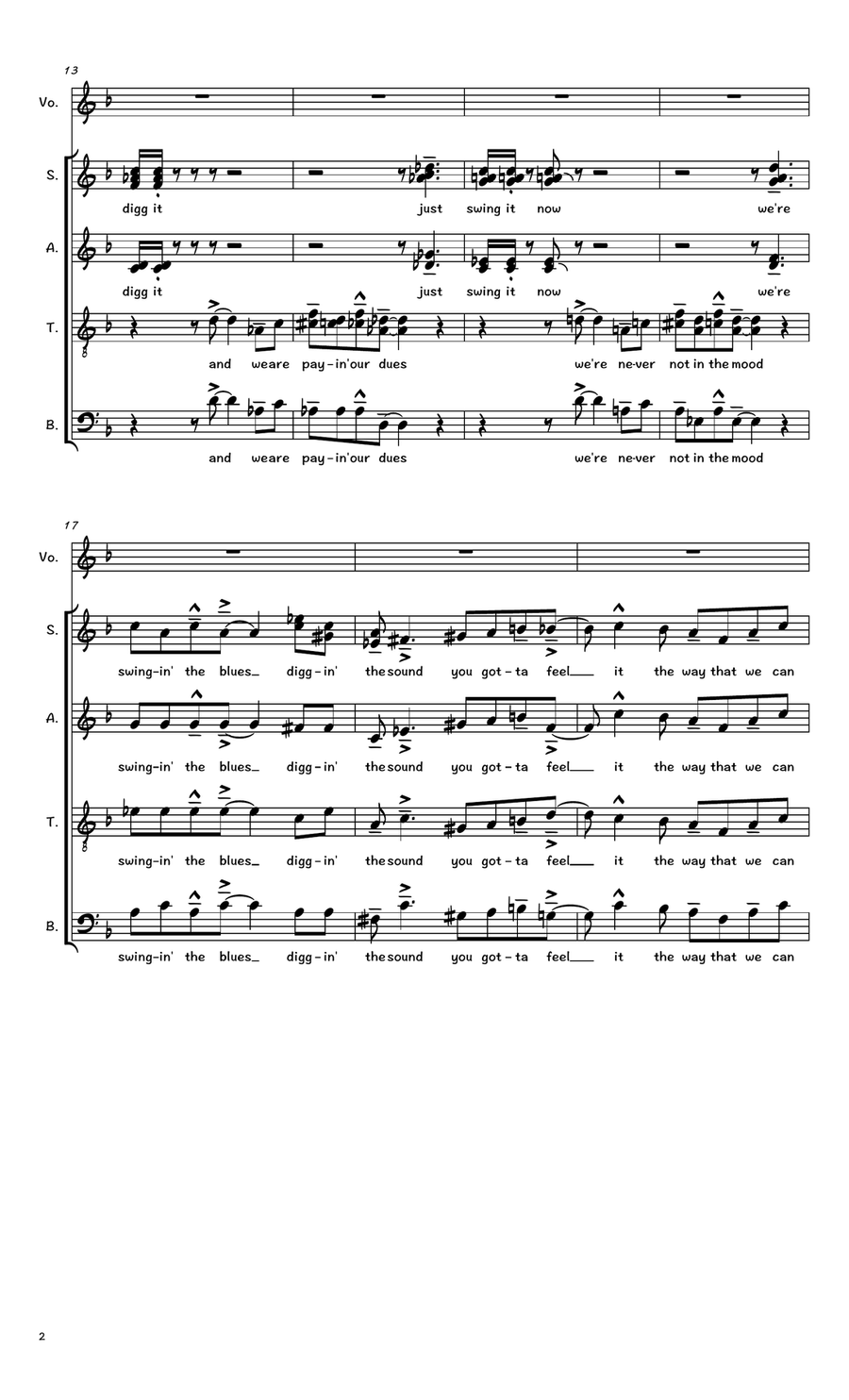 Billie's Bounce (Bill's Bounce) 4-Part scores gallery preview page 2