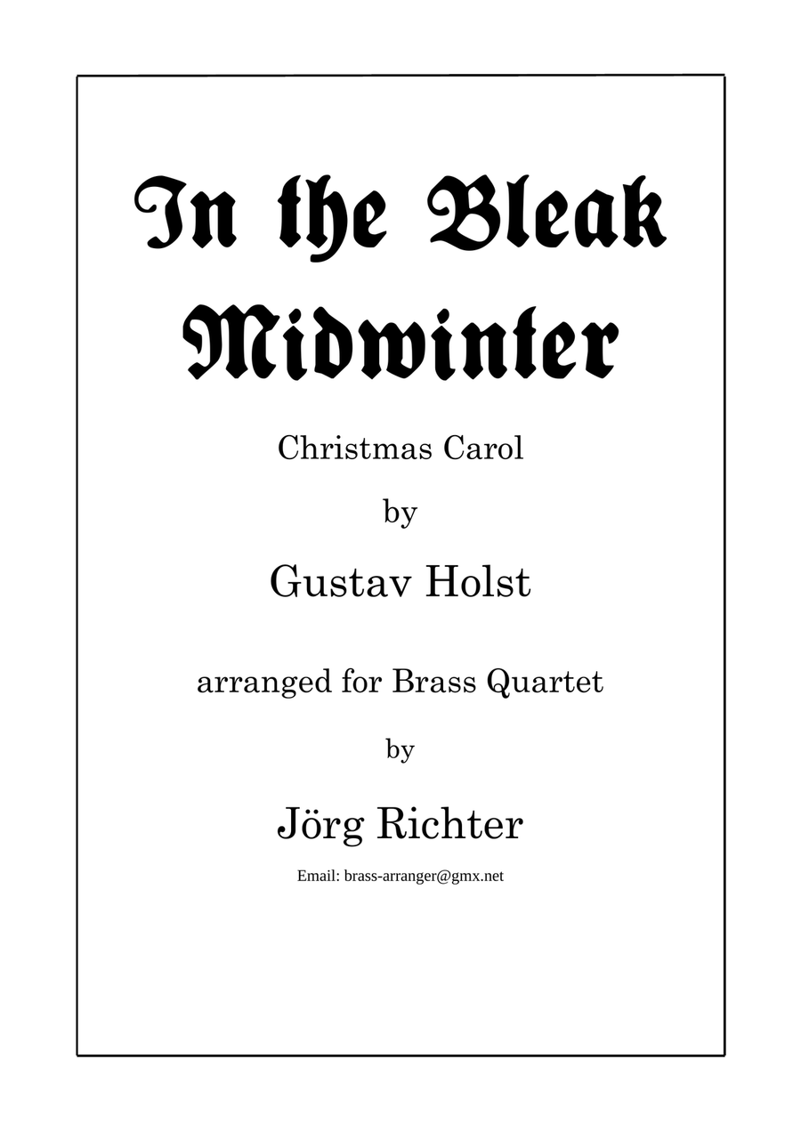 In the Bleak Midwinter for Brass Quartet Brass Quartet scores gallery preview page 1