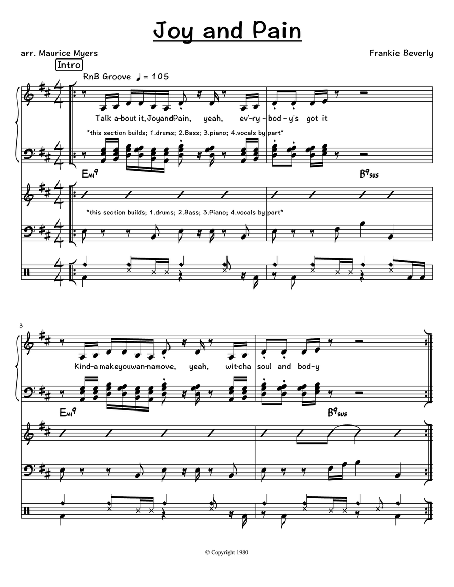 Joy And Pain Joy And Pain 4-Part scores gallery preview page 1