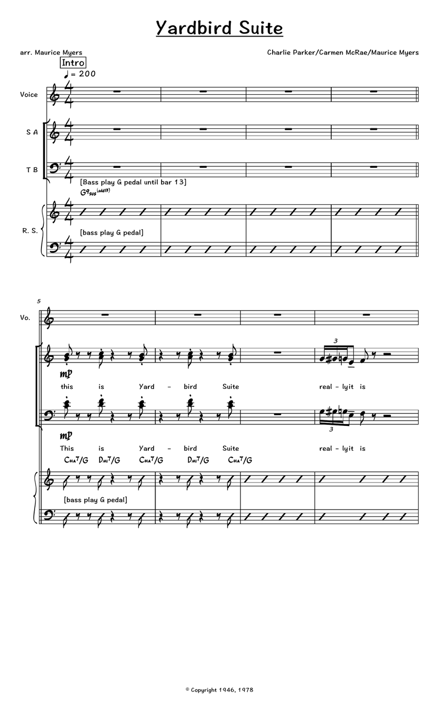 Yardbird Suite Yardbird Suite 4-Part scores gallery preview page 1