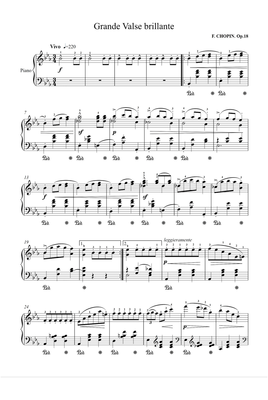 Grande Valse brillante - Fryderyk Franciszek Chopin Piano Solo scores gallery preview page 1
