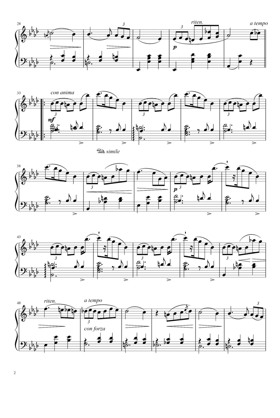 Waltz Op. 69 No. 1 - Fryderyk Franciszek Chopin Piano Solo scores gallery preview page 2