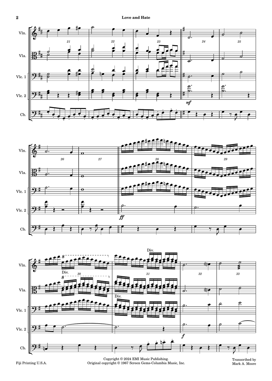 Love And Hate Cello scores gallery preview page 6