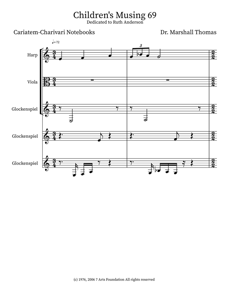 Children's Musing 69 Children's Musing 69 Small Ensemble scores gallery preview page 1