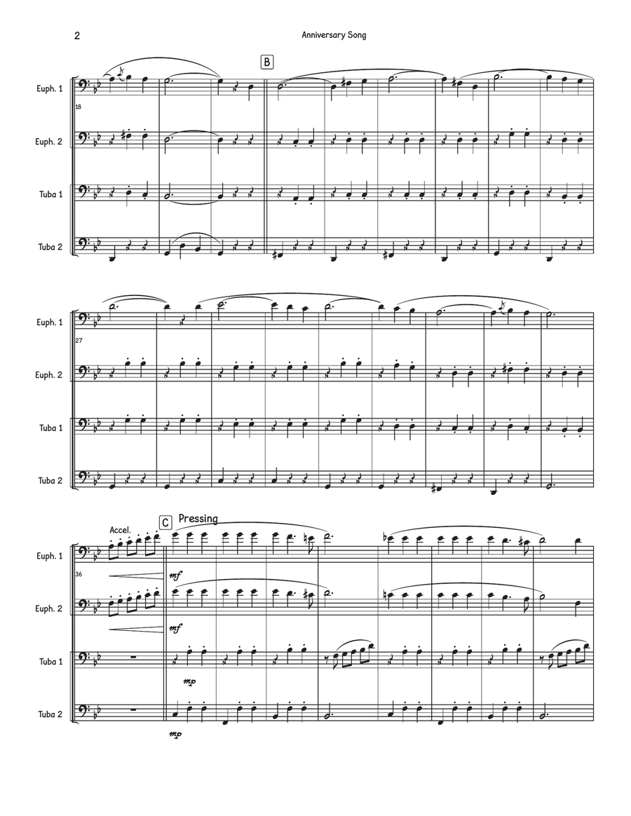 Anniversary Song Anniversary Song Brass Quartet scores gallery preview page 2