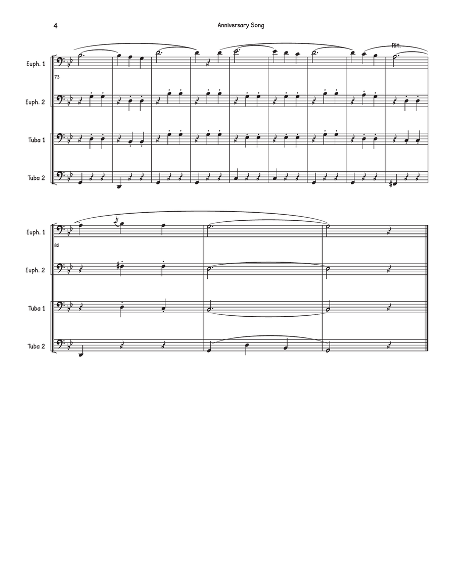 Anniversary Song Anniversary Song Brass Quartet scores gallery preview page 4