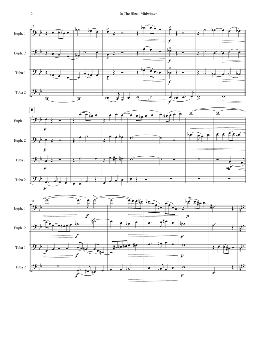 In The Bleak Midwinter In The Bleak Midwinter Brass Quartet scores gallery preview page 2